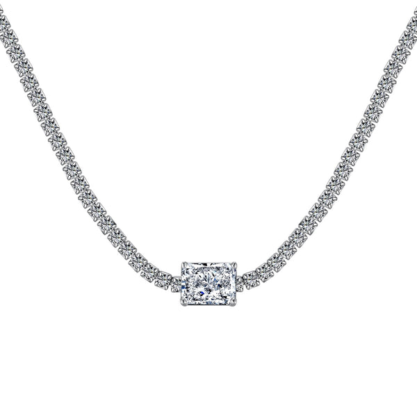 <ORIELL>2.0 carat Ornate Emerald Cut Necklace