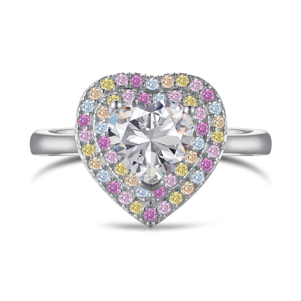 <ORIELL>Delicate Ebullient Heart Shape Wedding Ring