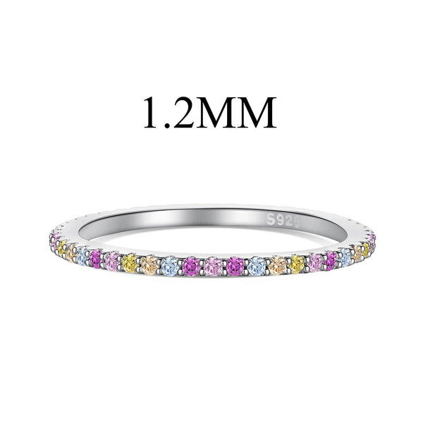 <ORIELL>Ornate Colorful Round Cut Tennis Ring