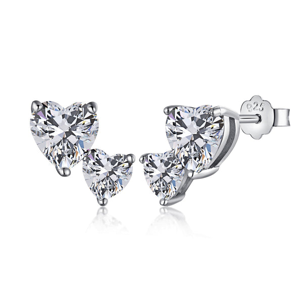 <ORIELL>Double Heart-Shape Classic Princess Style Earrings
