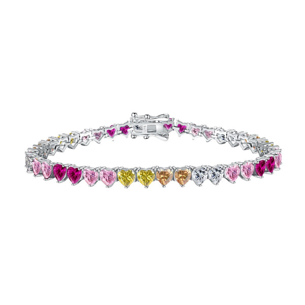 <ORIELL>Luxurious Colorful Romantic Heart Shape Lover Bracelet